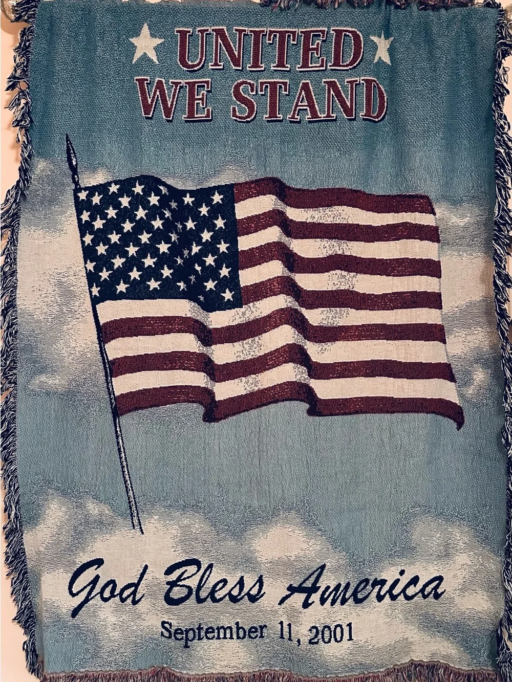 Patriotic 'United We Stand' Throw Blanket - 9/11